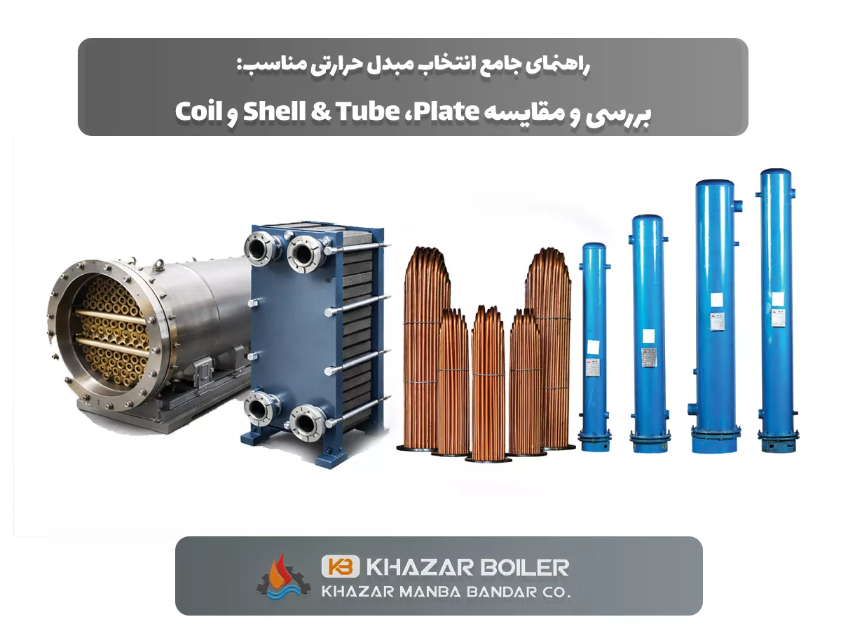 راهنمای جامع انتخاب مبدل حرارتی مناسب: بررسی و مقایسه Shell & Tube ،Plate و Coil