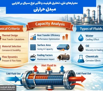معیارهای فنی، تحلیل ظرفیت و تأثیر نوع سیال بر کارایی مبدل حرارتی